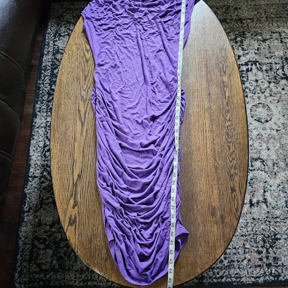 OUGES Purple Scoop Neck Sleeveless Ruched Casual … - image 8